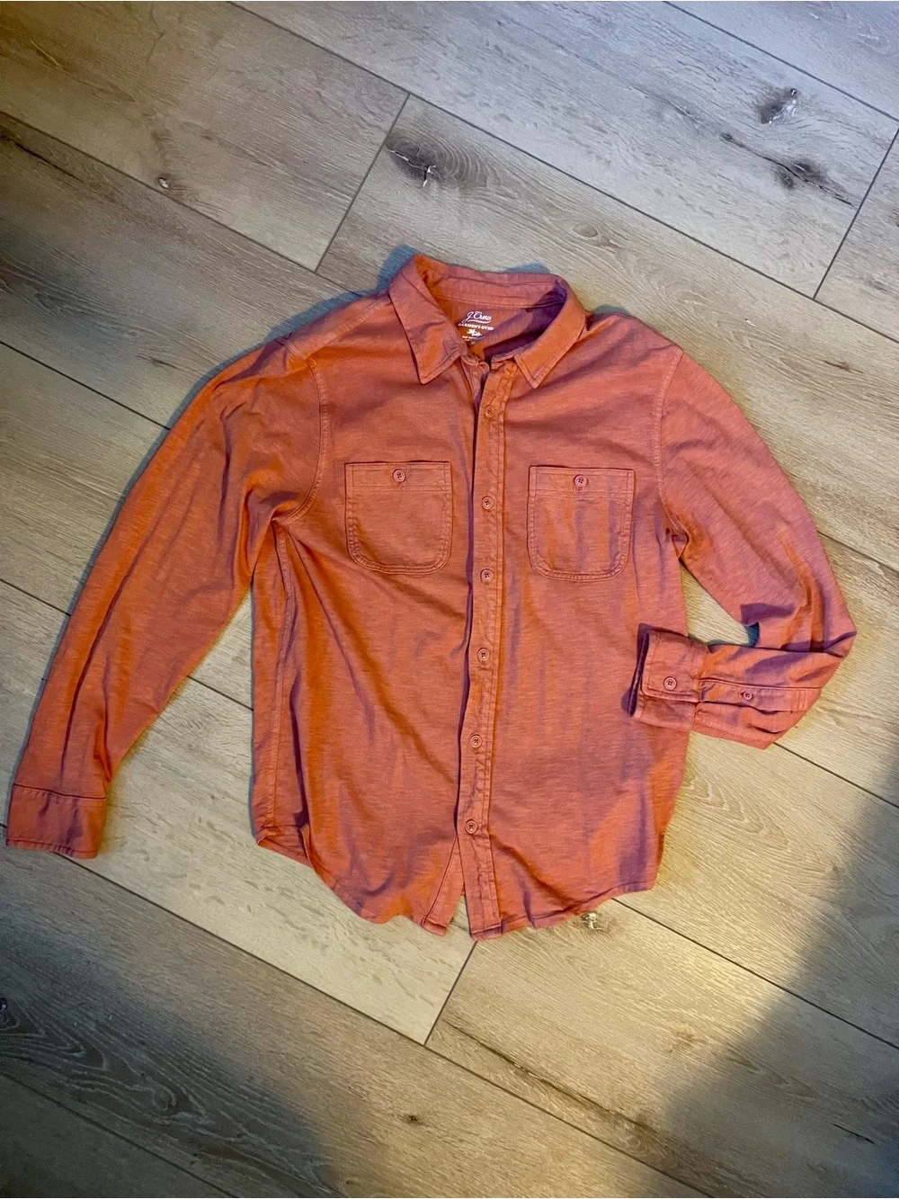 J. Crew Men's Orange Long-Sleeve Button-Down Shirt